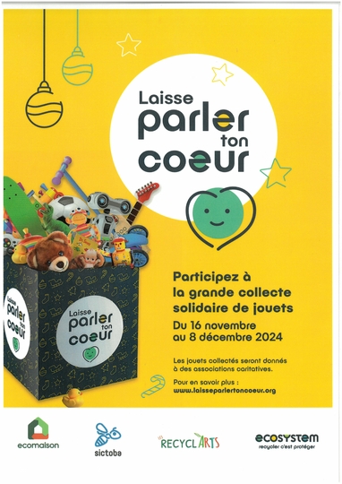 Collecte de jouets jusqu'au lundi 9 décembre à la mairie