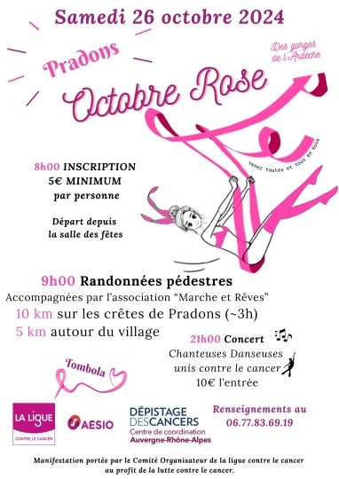 OCTOBRE ROSE - Samedi 26 octobre à PRADONS